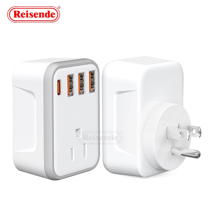 US EU US GER UK Travel Plug Adapter 3 USB 1 Type-C 1 Socket One-Turn Multi-Extension Wall Socket AC Power Strips Safety