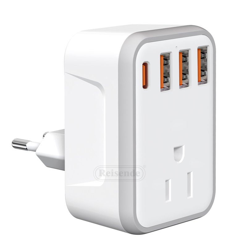 US EU US GER UK Travel Plug Adapter 3 USB 1 Type-C 1 Socket One-Turn Multi-Extension Wall Socket AC Power Strips Safety