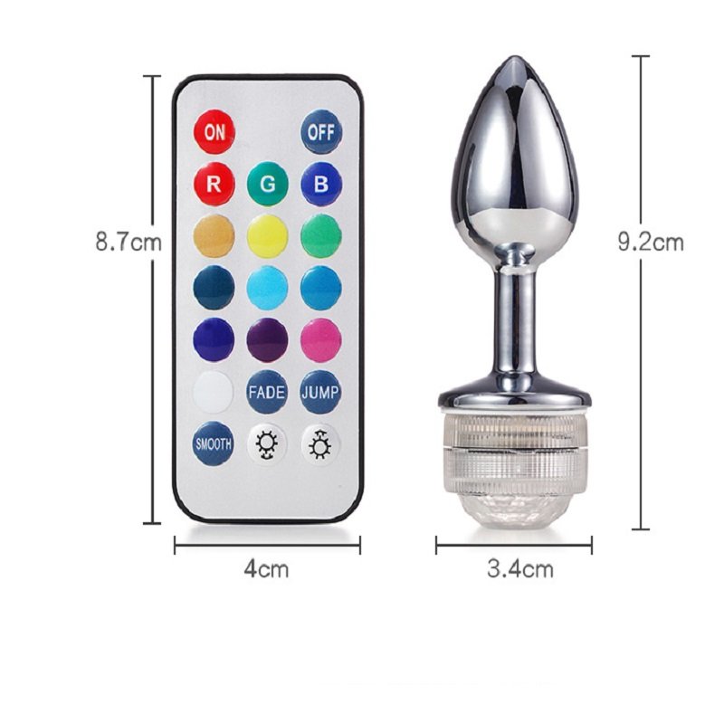 New Removable Electric Led Button Bottom With Flashing Light Colorful Small Medium Large Butt Dilators Adult Sex Toys Anal Plug