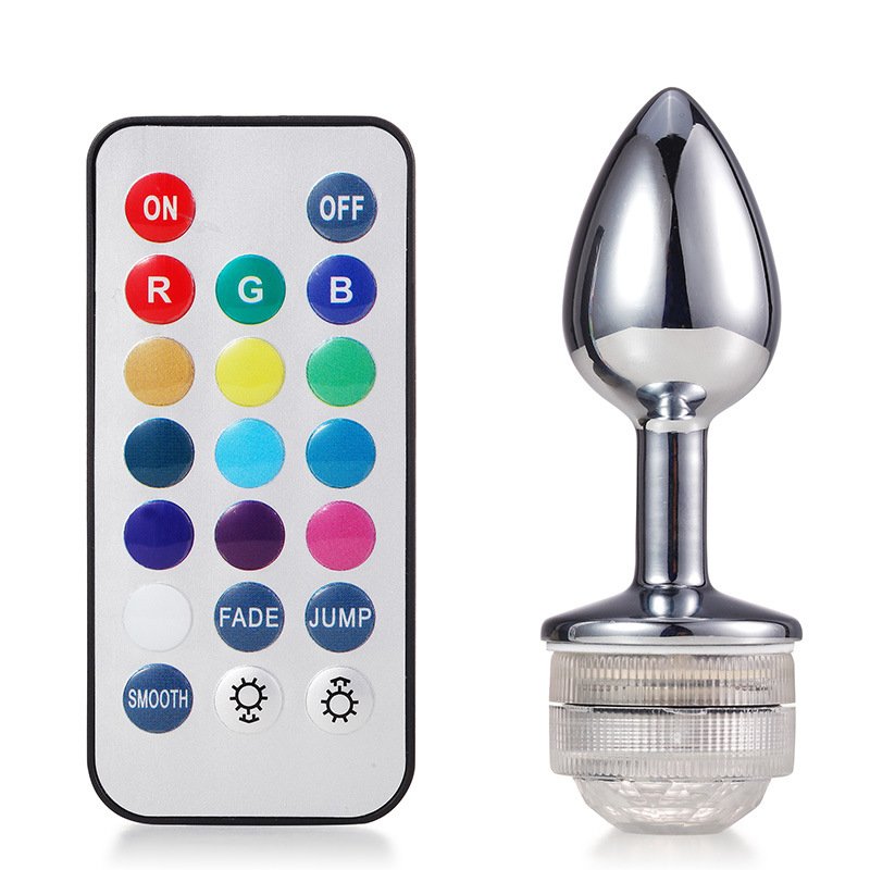 New Removable Electric Led Button Bottom With Flashing Light Colorful Small Medium Large Butt Dilators Adult Sex Toys Anal Plug