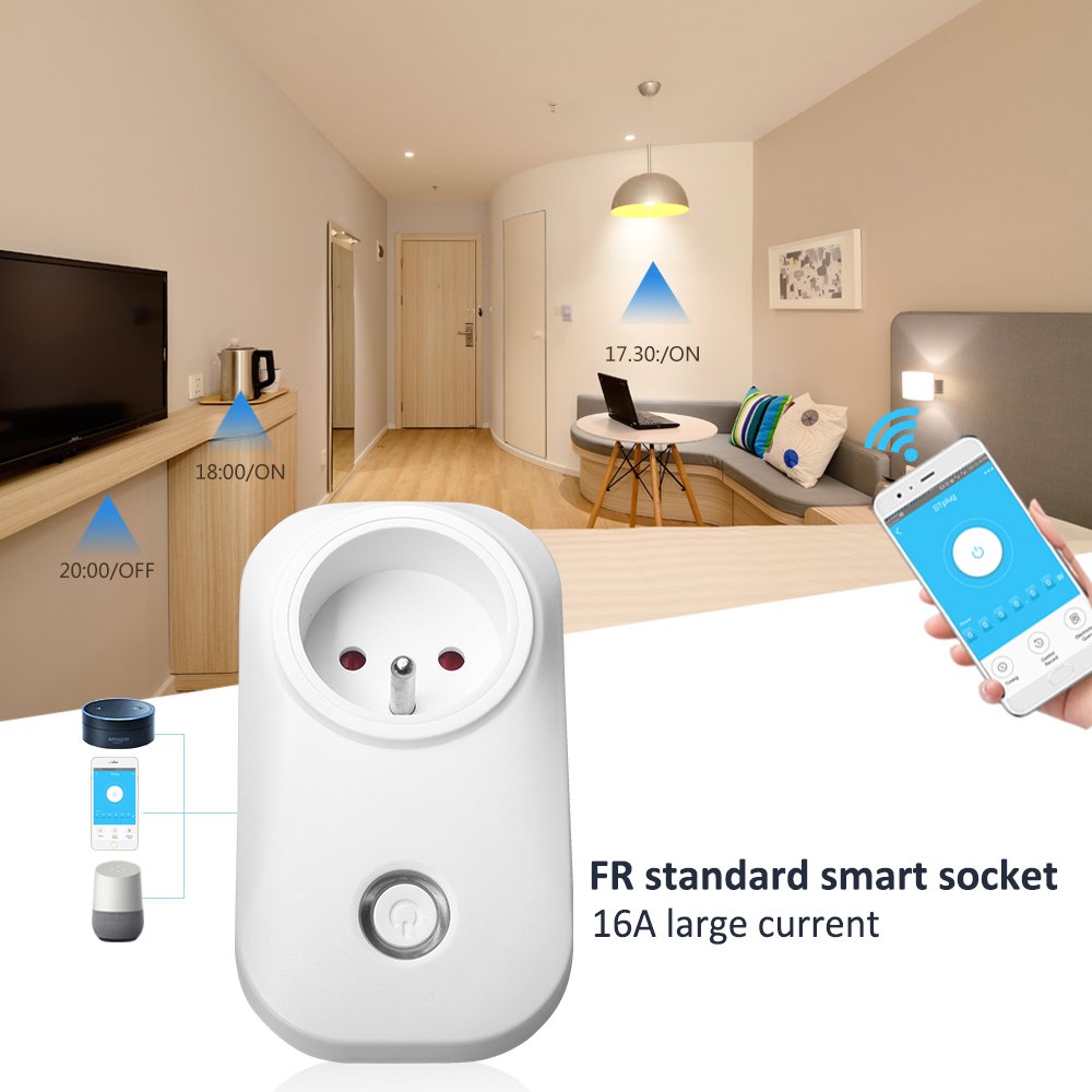 Good quality APP remote control Smart French wifi plug 16A wifi socket wall switch socket