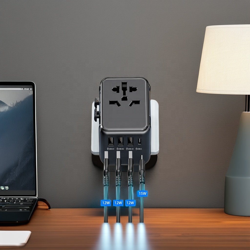 Worldplug Multi Ports Universal Travel Plug Adapter 10A International Travel Charger with USB and Type C for UK Standard