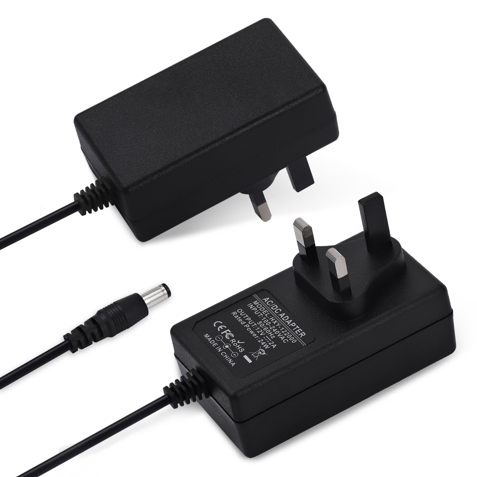 AC/DC Power Adapter 24V 1A 24W Wall Mountable 50-60Hz Frequency for Security Monitoring Rohs Certified Plug in Adapter