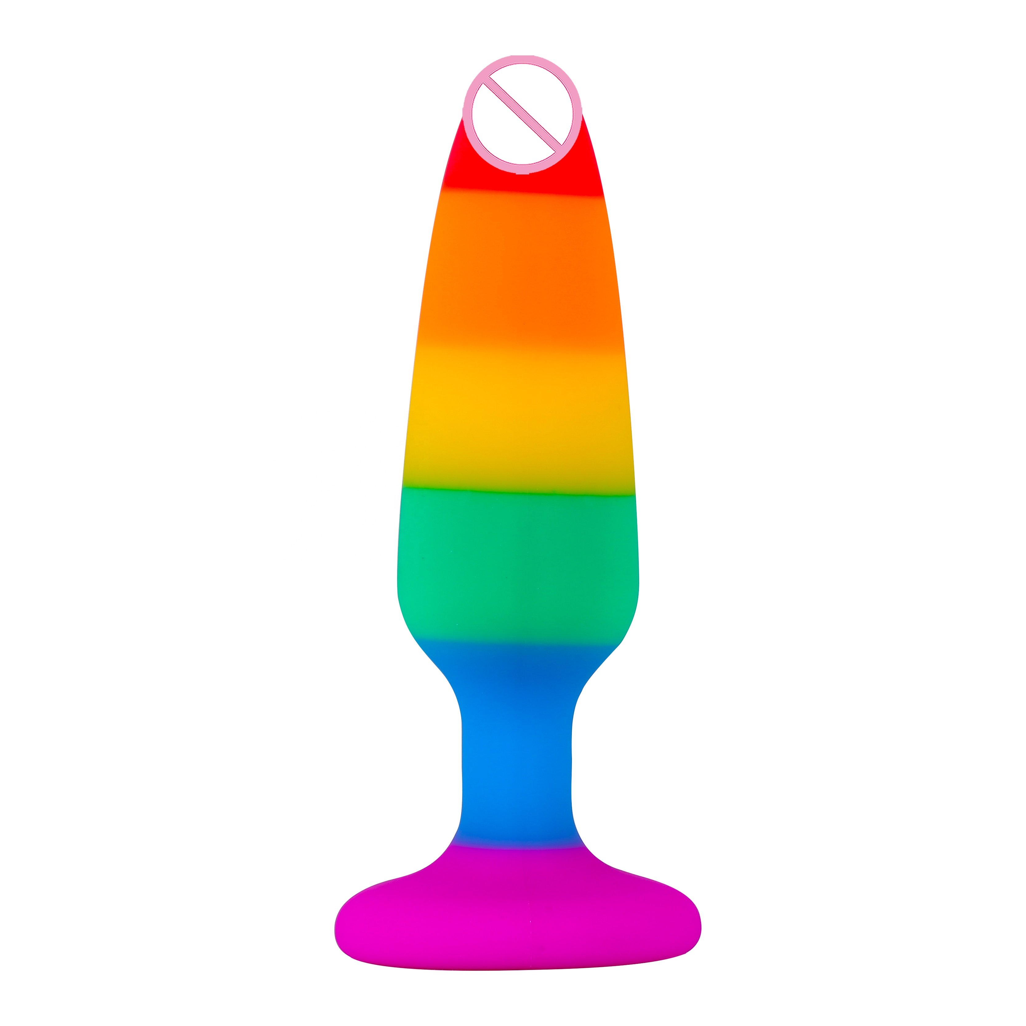 Factory Direct Sale Rainbow 6-layer colour silicone Butt Plug adult products sex toy Anal Pleasure for men and women