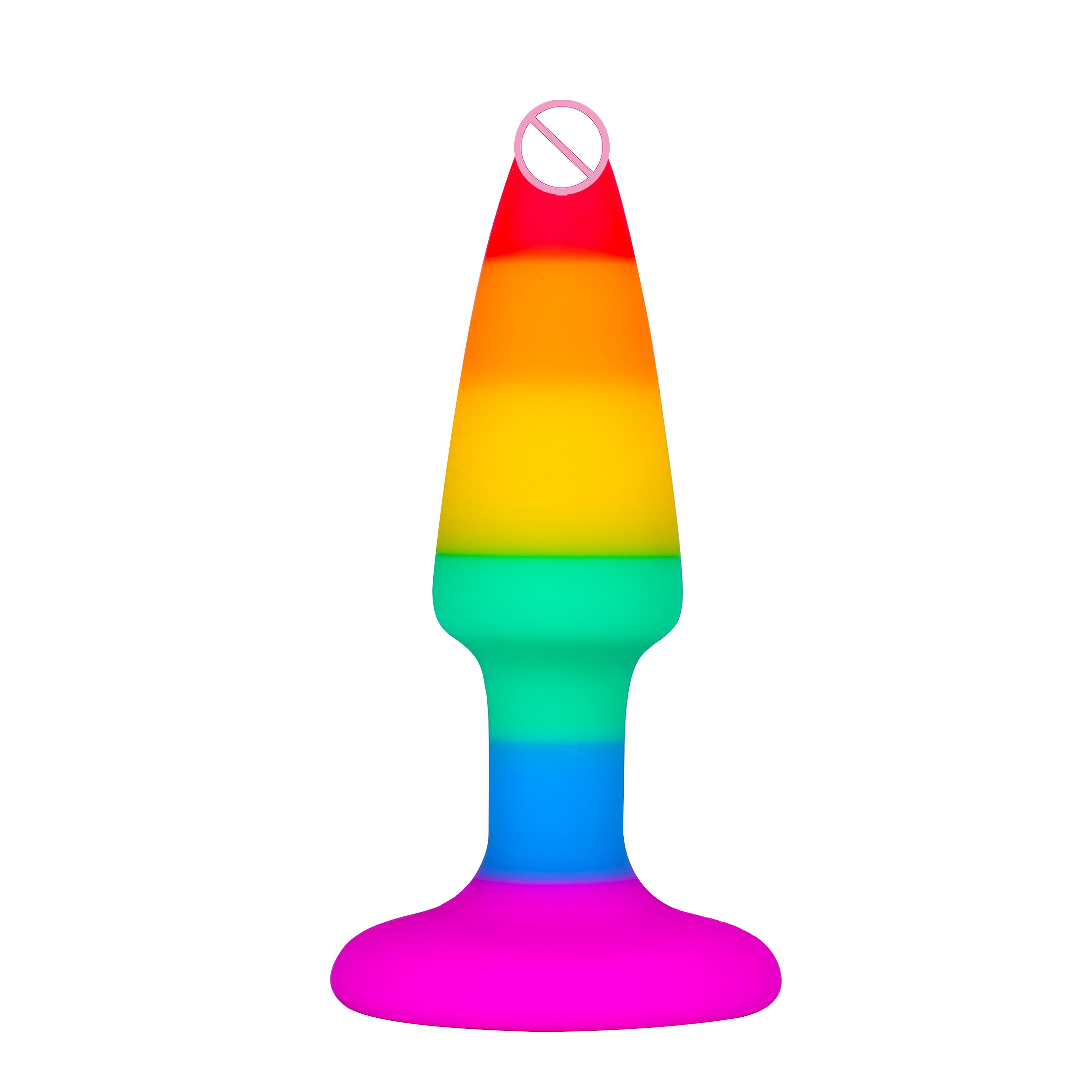 Factory Direct Sale Rainbow 6-layer colour silicone Butt Plug adult products sex toy Anal Pleasure for men and women