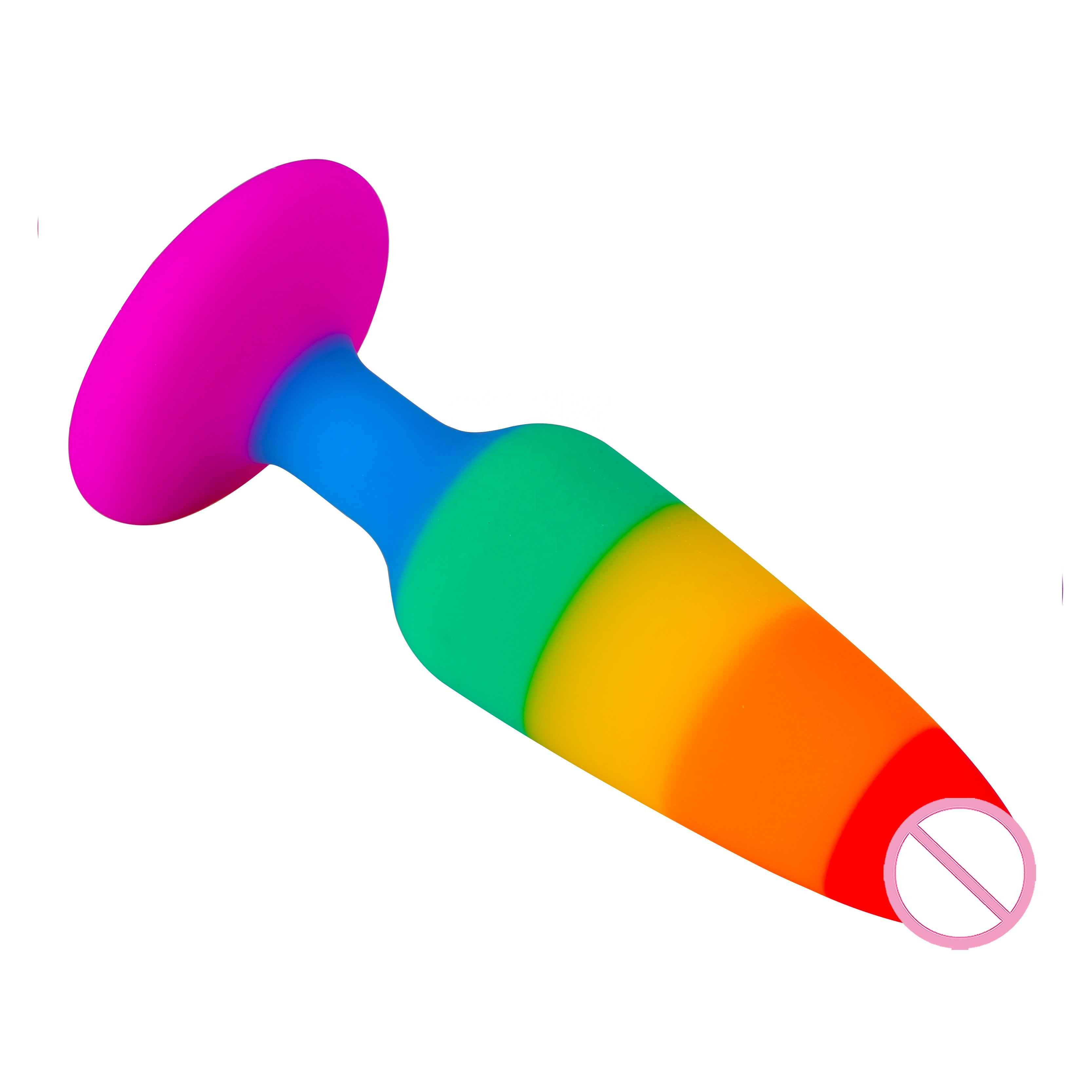 Factory Direct Sale Rainbow 6-layer colour silicone Butt Plug adult products sex toy Anal Pleasure for men and women