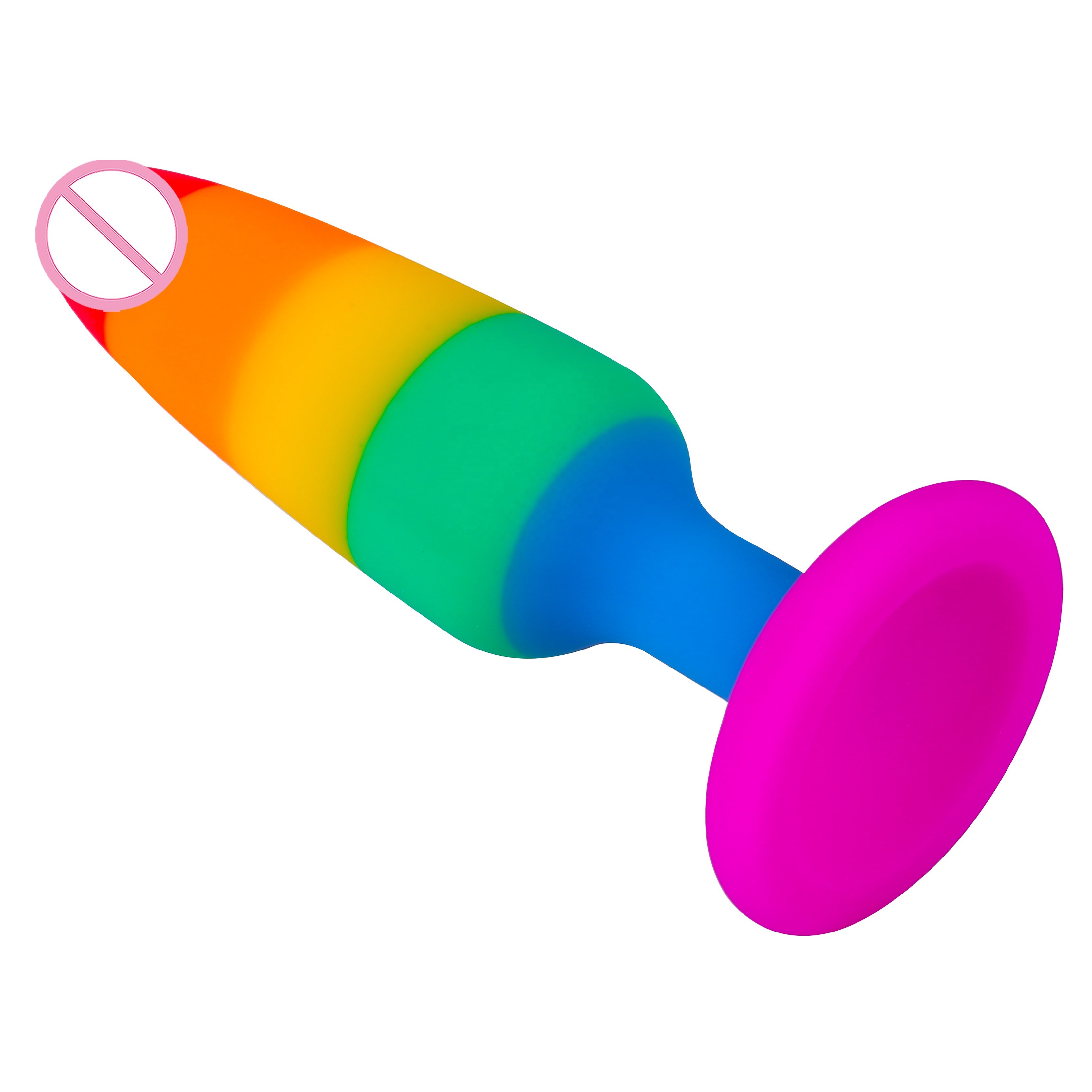 Factory Direct Sale Rainbow 6-layer colour silicone Butt Plug adult products sex toy Anal Pleasure for men and women
