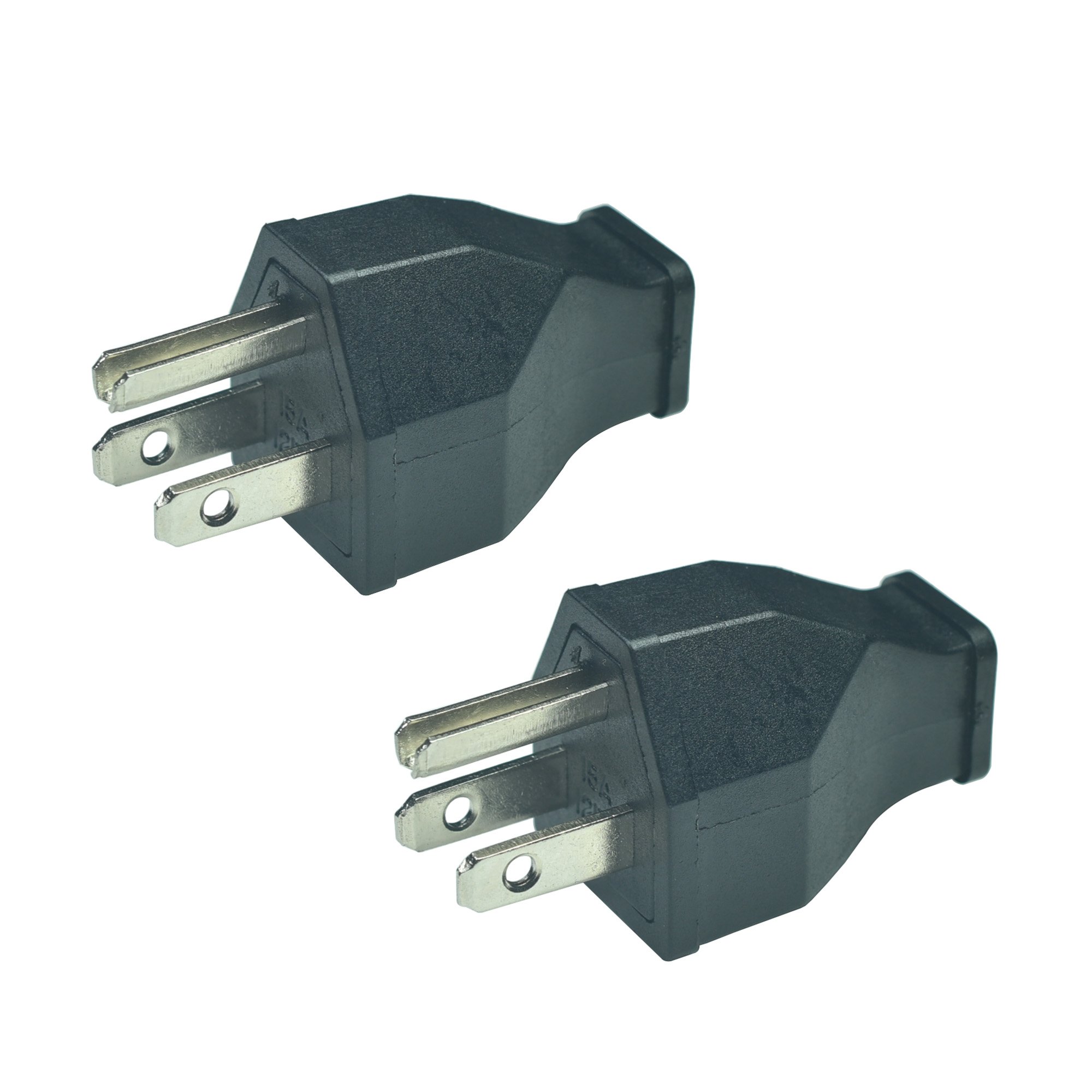 NEMA 5-15P Electrical Replacement Plug Extension Cord Ends 125V 15A 2Pole 3Wire Male Straight Plug 3 Pins removable wiring plug