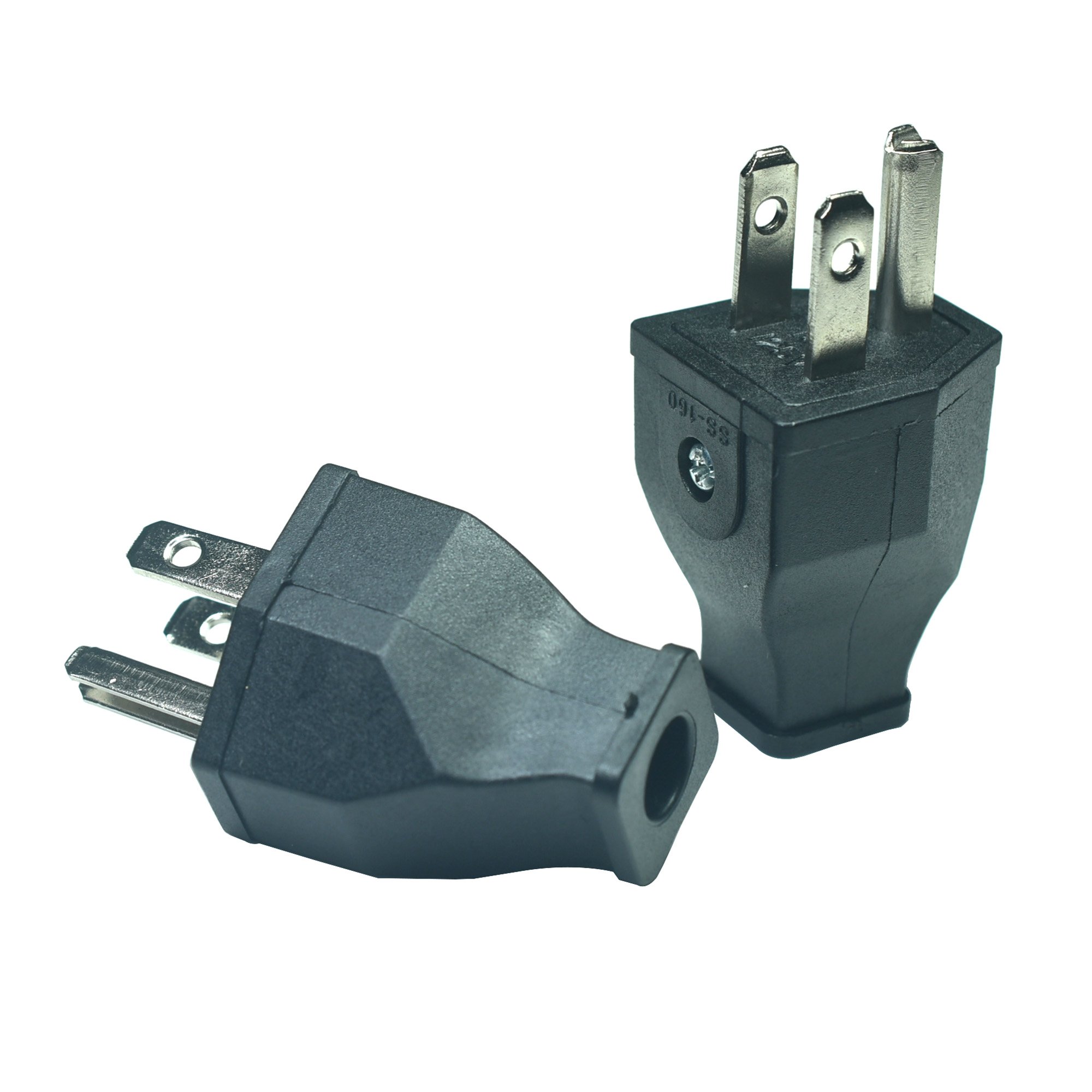 NEMA 5-15P Electrical Replacement Plug Extension Cord Ends 125V 15A 2Pole 3Wire Male Straight Plug 3 Pins removable wiring plug