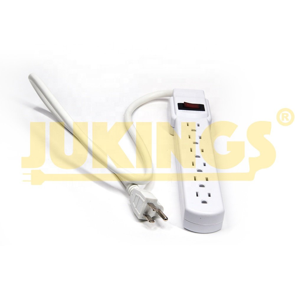 6-Outlet Surge Protector Power Strip 1-Pack, Overload Protection, 12-Foot Cord, 900 Joule -White 15A 125V Copper Conductor Plug