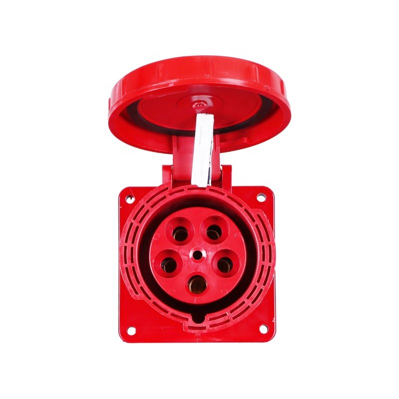 IP67 Three Phase 380V/415V Panel Mount Industrial Socket 5 Pin 125A
