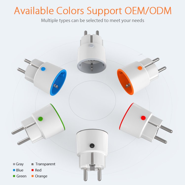 Intelligent home energy monitoring 220V 16A max wireless smart timer socket with power metering tuya zigbee plug eu