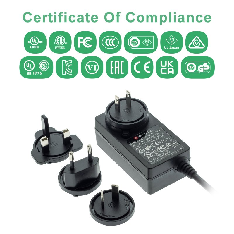 24V 2a 2.5A Power Supply Adapter with interchangeable plugs CE UL UK AU PSE KC BIS CN AR plugs for Water Purifier
