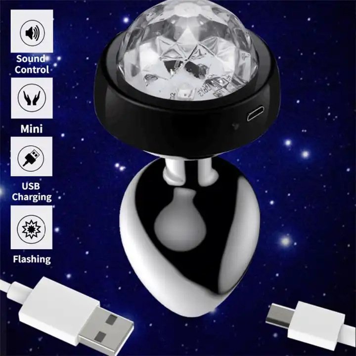 SacKnove New Game Sex Toys Voice Control LED Flash Usb Erotic Sm Butt Insert Women Vaginal Gay Men Anus Metal Light Anal Plug