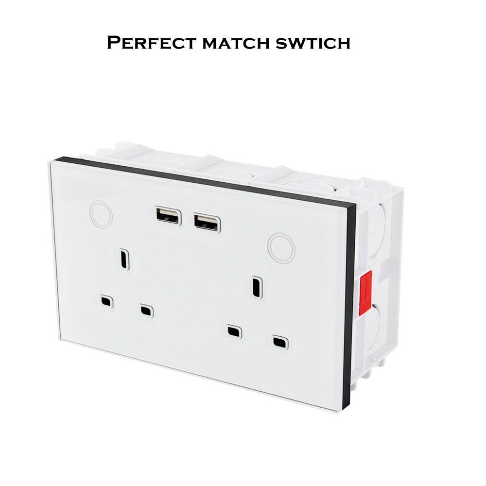 SMATRUL New Wall Mounting Box Internal Cassette White Back Box 144*84*50mm For 146mm*86mm Standard Switch and Socket