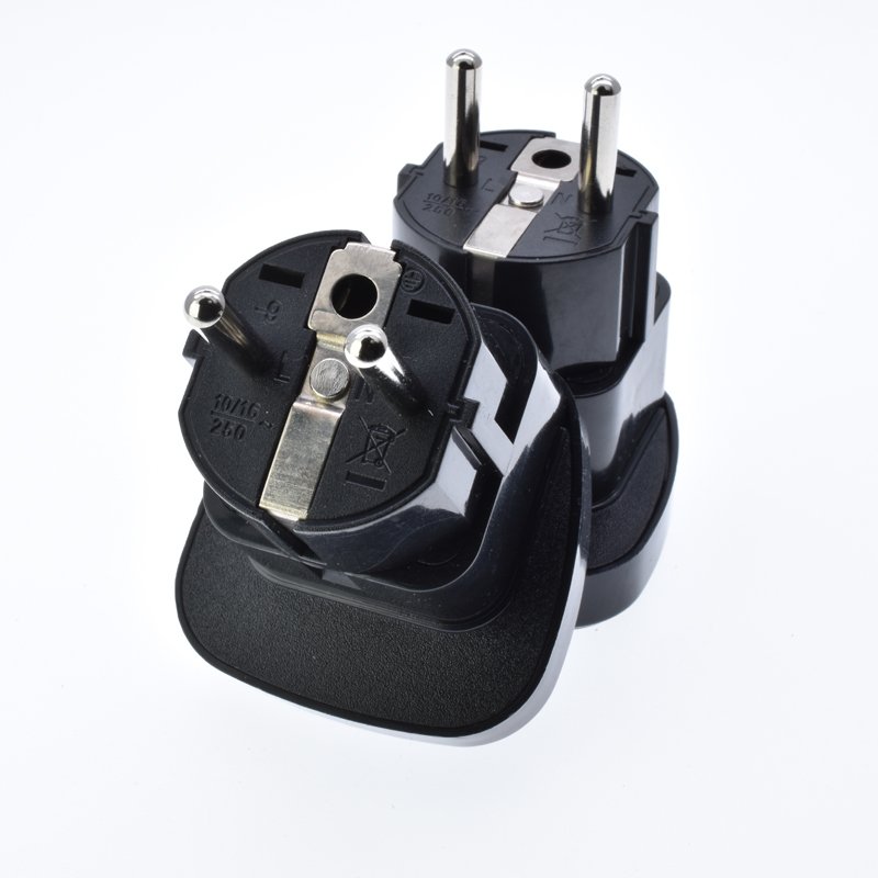universal to EU plug adapter schuko 16A 250V Type F round 2 pins conversion plug US America adapter for European France Greece
