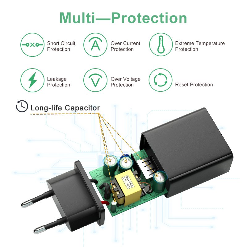 Merryking EU Plug FCC UL CB PSB Certificate singapore safety mark uk dual port 5V1.5A 5V2A 5V2.1A white usb charger