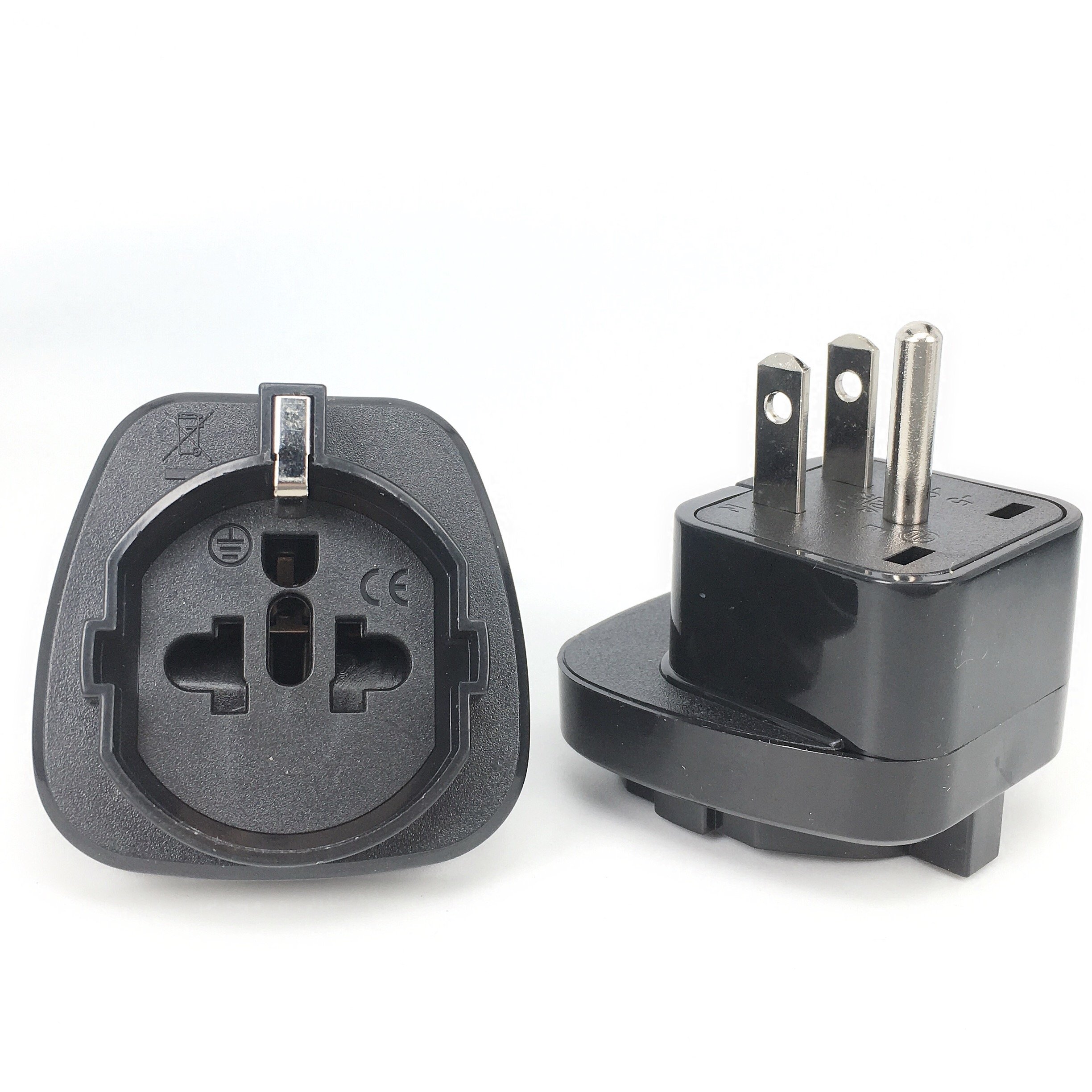 Germany Euro European to usa adapter plug travel adapter plug CE EU US schuko to type A wall socket 10A with safety door