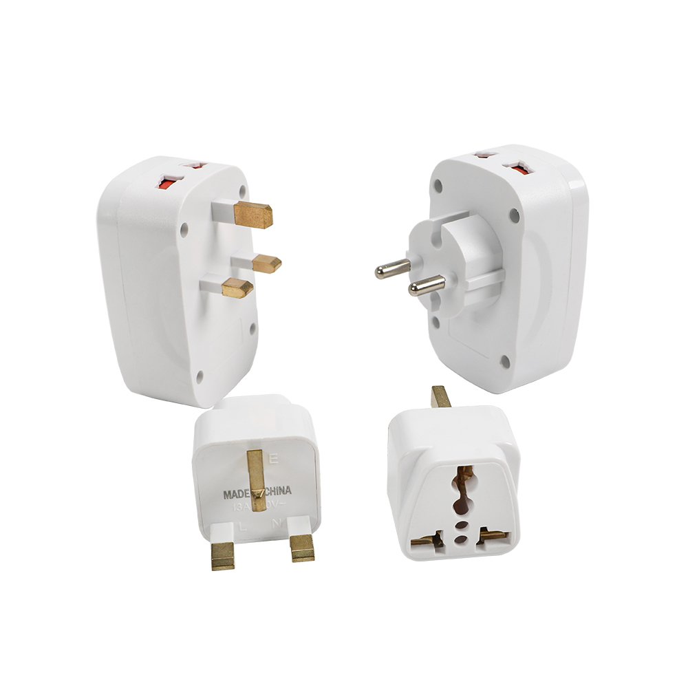International AC Power EU UK Travel Adapter UK Plug To Universal Socket Double Usb Charging Fast