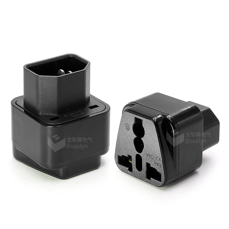 IEC 320 C14 Male to C13 Female Power Adapter Universal Female AU/US/UK/EU conversion plug