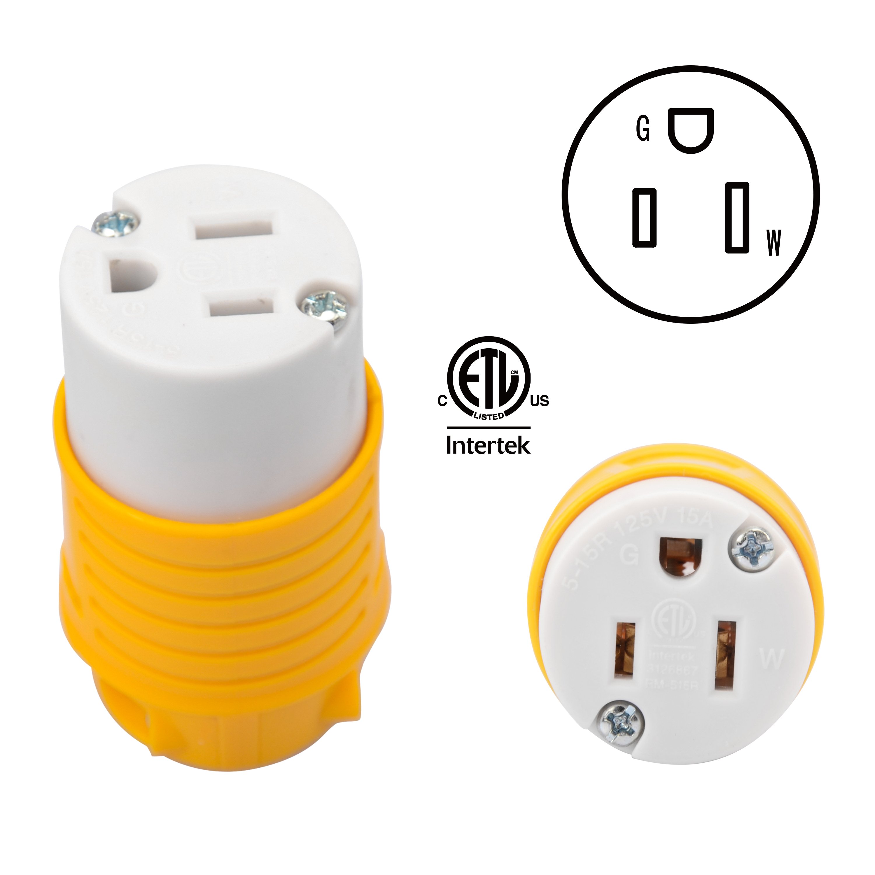 NEMA 5-15R 15A 125V US Female Electric Plug RM-515P ETL Certification power Outlet Replacement