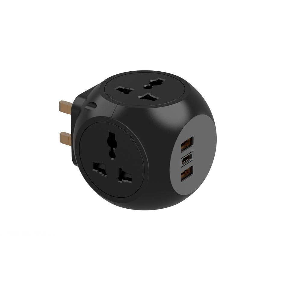international power adapter UK plug universal socket 4 outlets 3 usb port fast charger adapter