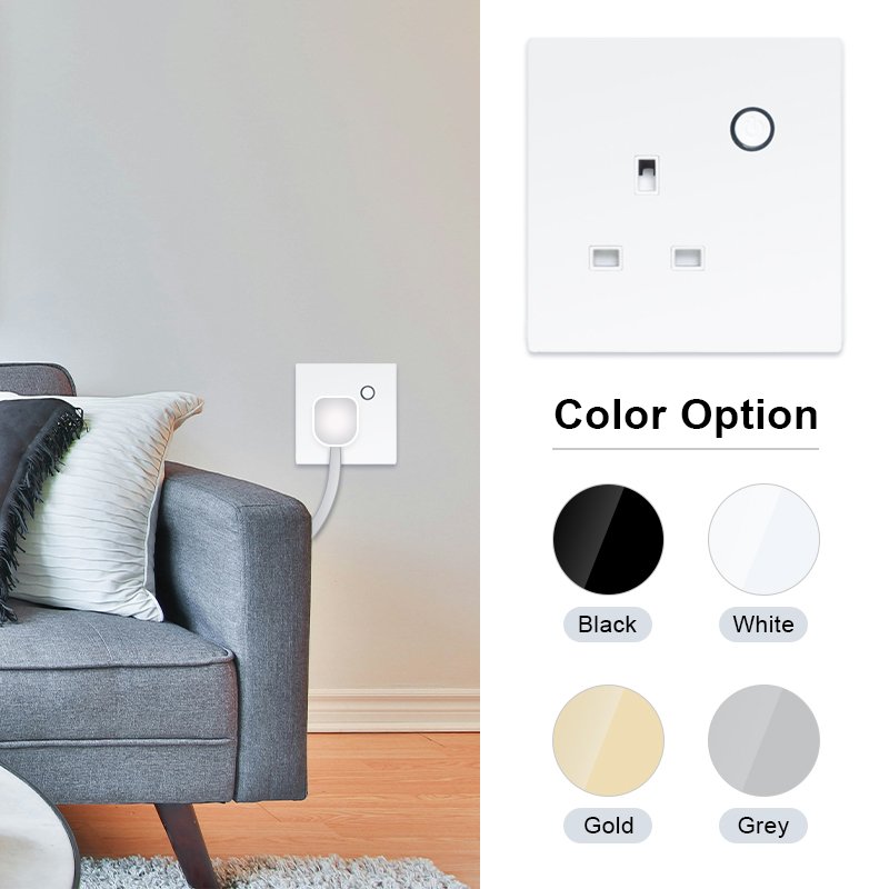 CNSKOU Factory Hot Selling Alexa Google home Wifi Smart UK British smart home Plug electrical wall switches and Sockets Outlet
