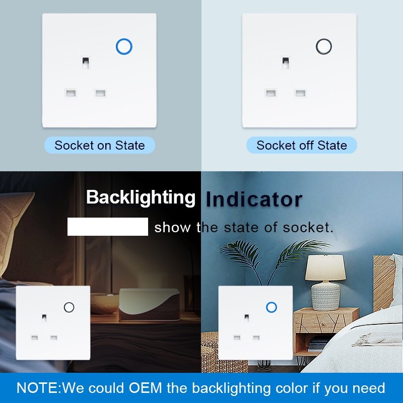 CNSKOU Factory Hot Selling Alexa Google home Wifi Smart UK British smart home Plug electrical wall switches and Sockets Outlet
