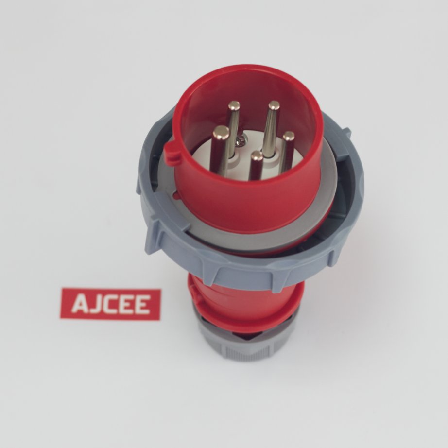 AJCEE ip67 5pin 440v 32amp 6h waterproof industrial male plug with CE CB