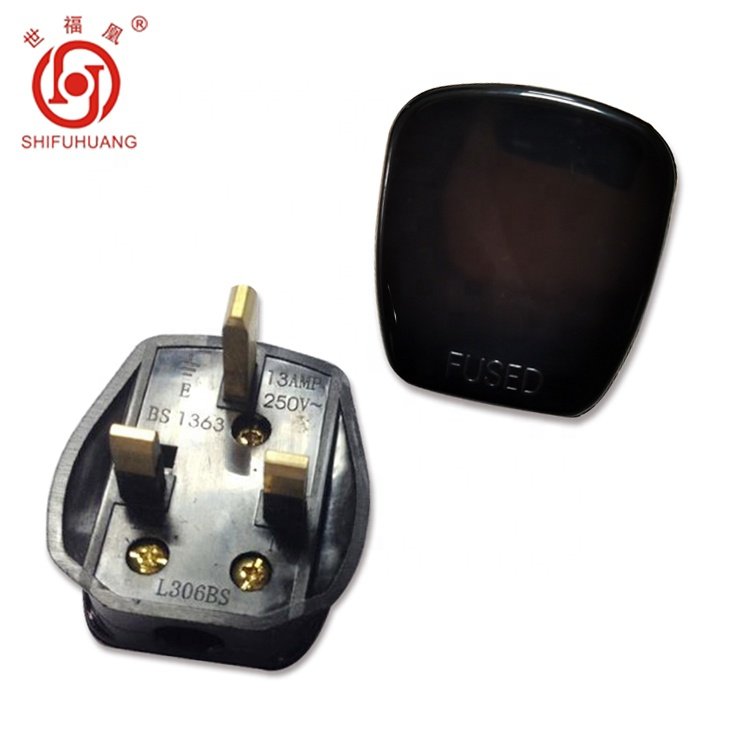 13A plug pin British UK brass flat pin Electric 3 pin plug top UK Brass Electrical Plug