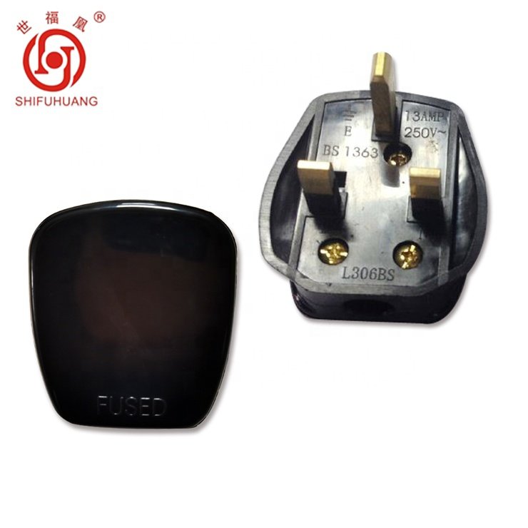 13A plug pin British UK brass flat pin Electric 3 pin plug top UK Brass Electrical Plug