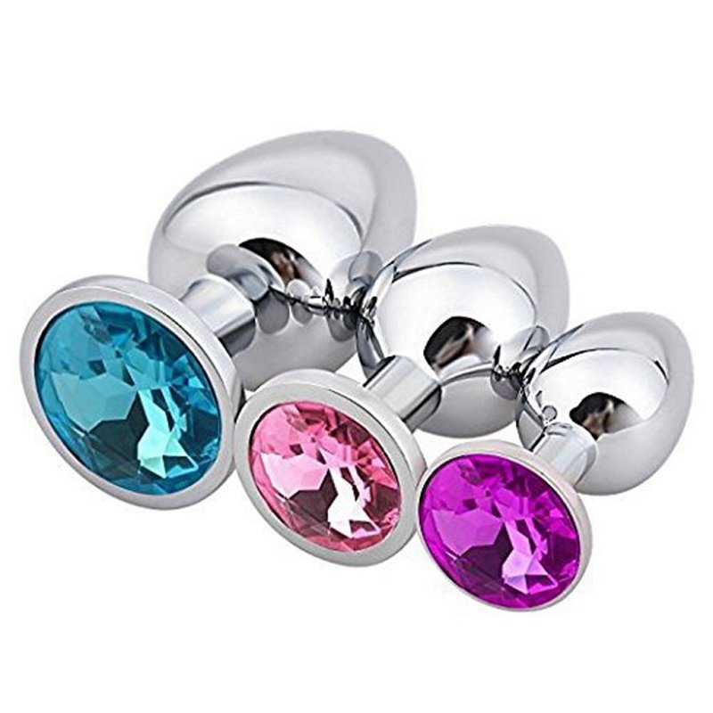 High quality 3pcs in a set Stainless steel anal plug Metal butt plug for adult