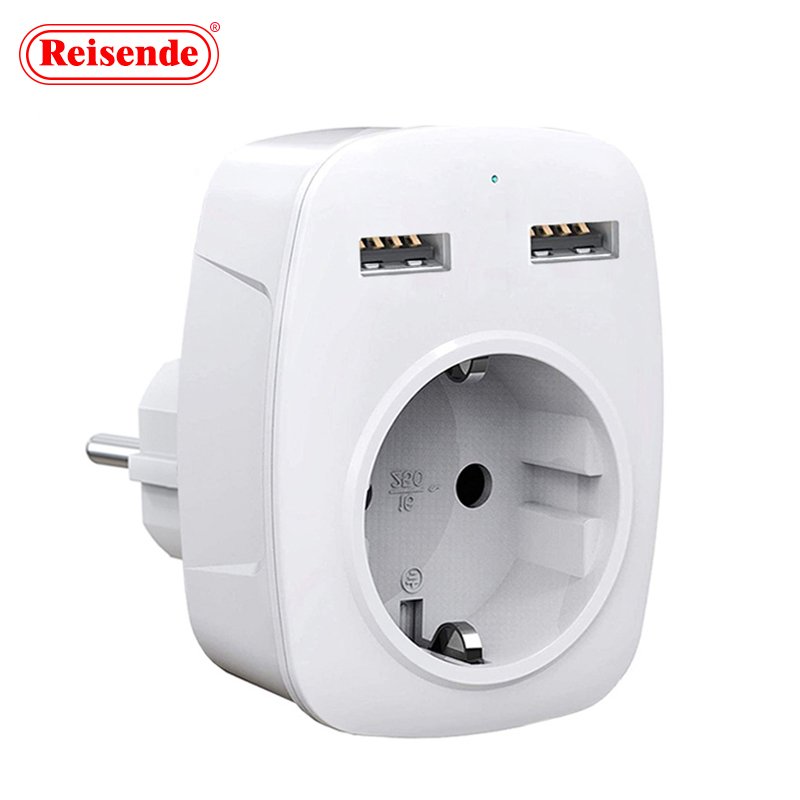 USB Plug Adapter Current Travel Plug Safety Features EU to DE US Single Socket Power Outlet 16A White SDK 20a Wifi Smart Plug