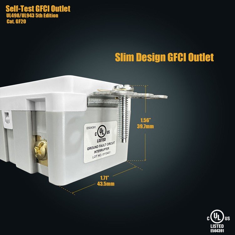 Fahint GF Self Test 15 / 20amp 125v 250v Receptacles Socket 20a Gfci Gfi Tamper Resistant Child Safety Outlet Wall Sockets Usa