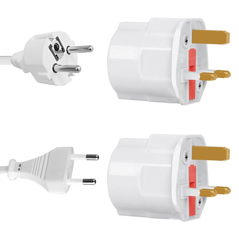 Ireland UAE Travel Converter Plug with Fuse High Power Europe Schuko to UK Plug Adapter 3-Pin EU Converter