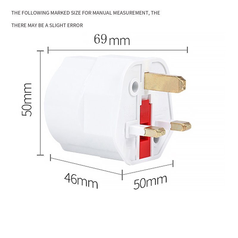 Ireland UAE Travel Converter Plug with Fuse High Power Europe Schuko to UK Plug Adapter 3-Pin EU Converter