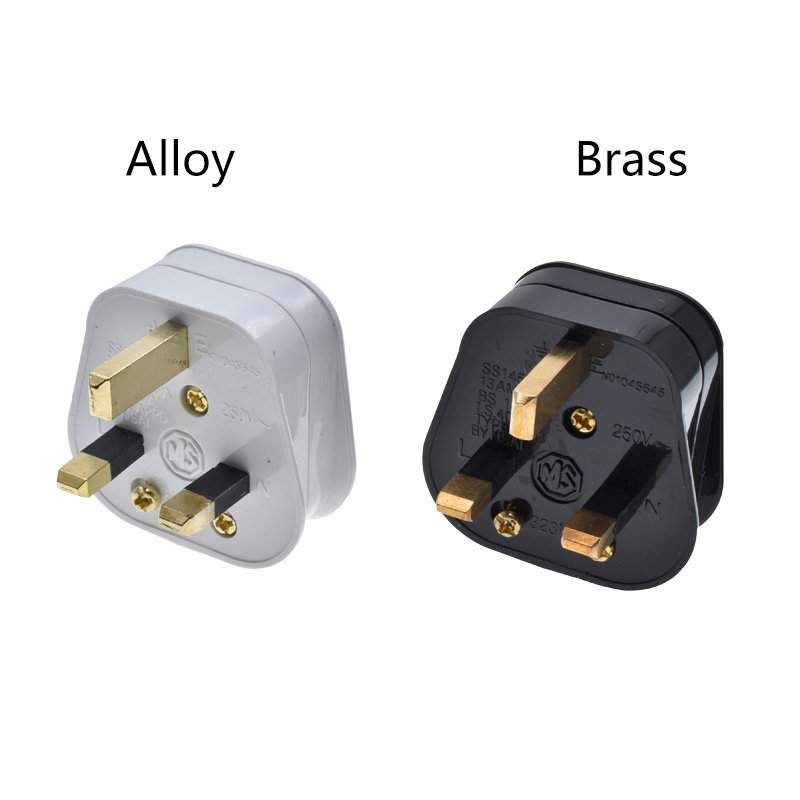 UK Plug Top 13A 250V BS 3 Pins Connector Built-in fuse Type-G Electrical Wiring Power Cord Plug For Appliance Cable