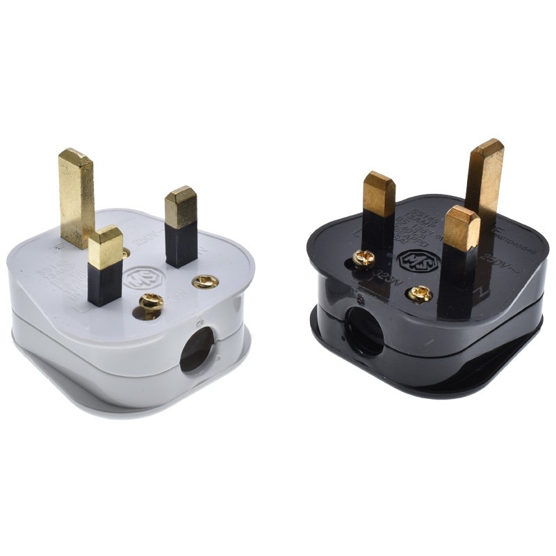 UK Plug Top 13A 250V BS 3 Pins Connector Built-in fuse Type-G Electrical Wiring Power Cord Plug For Appliance Cable