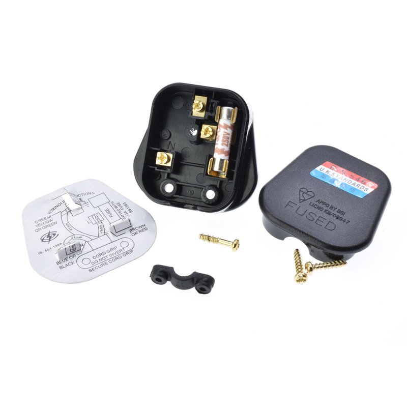 UK Plug Top 13A 250V BS 3 Pins Connector Built-in fuse Type-G Electrical Wiring Power Cord Plug For Appliance Cable