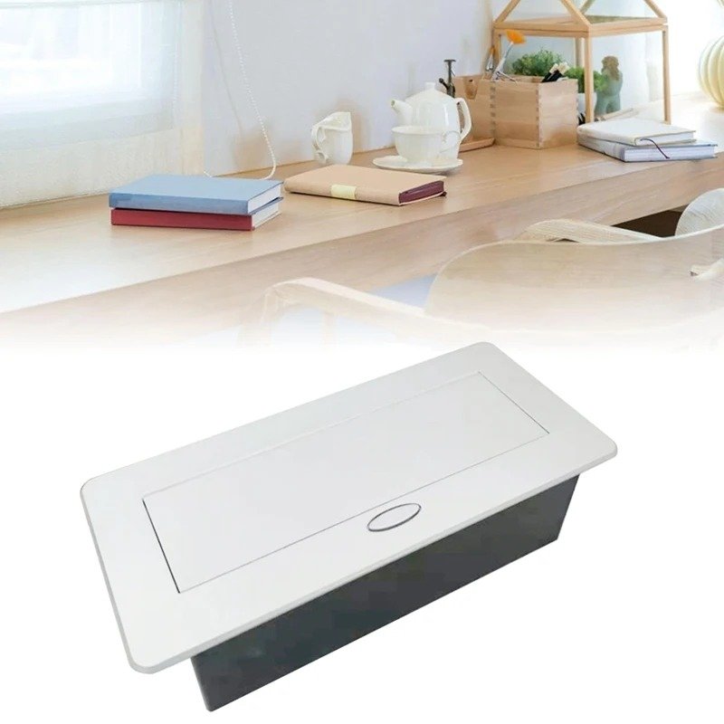 3 Outlets -Up Floor Electrical Outlet Recessed Countertop Socket Floor Outlet Box With 2 USB Ports US Plug Durable