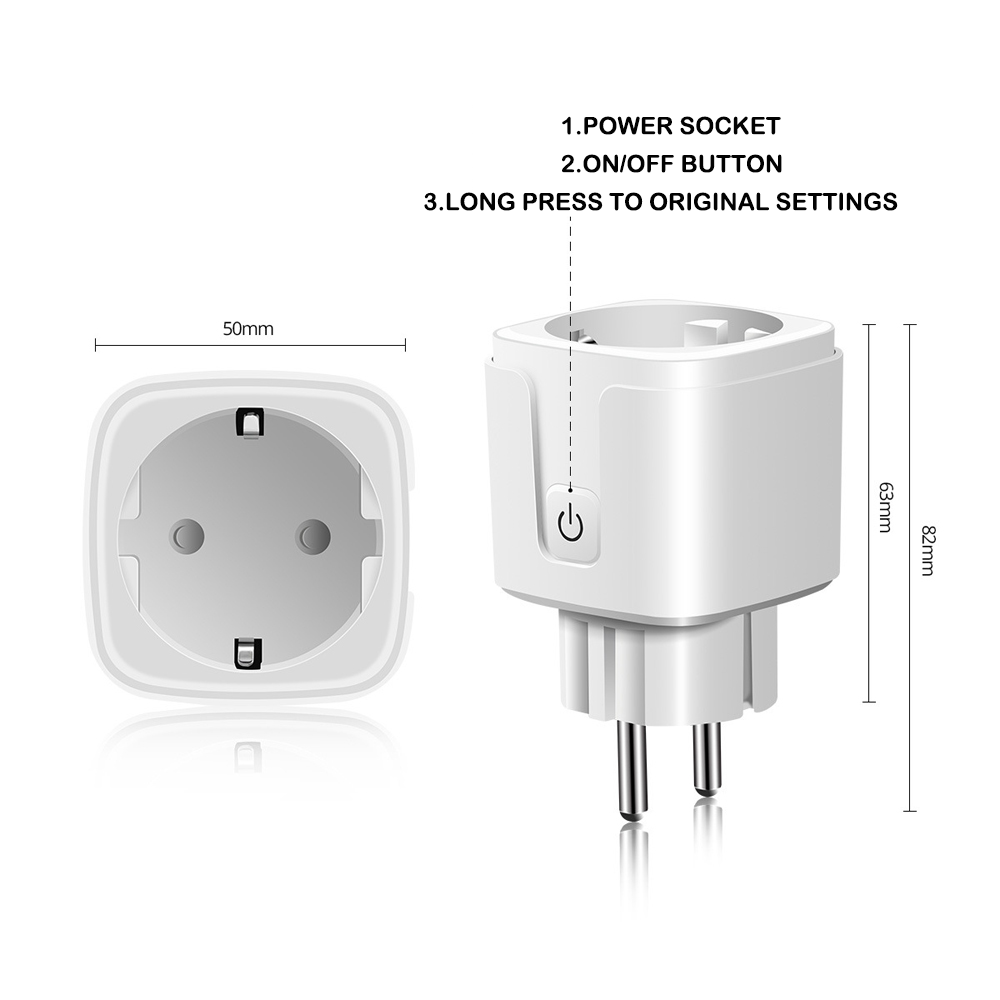 EU plug 16A 220V electric Wireless Smart Power Plug Energy google Alexa Voice Control US Mini WiFi Smart Plug Socket