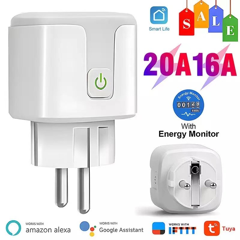 EU plug 16A 220V electric Wireless Smart Power Plug Energy google Alexa Voice Control US Mini WiFi Smart Plug Socket