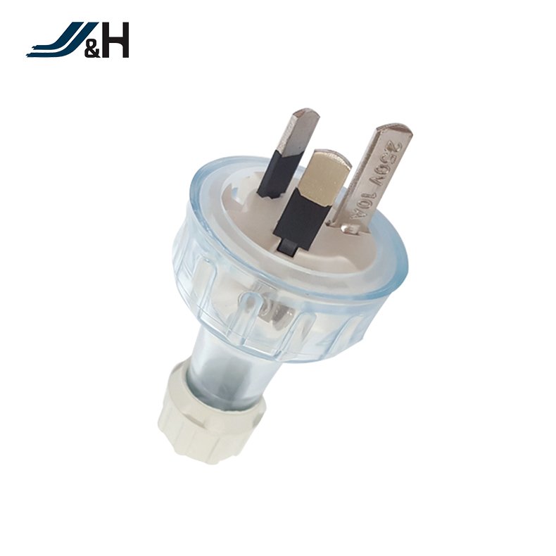 JH Hot Sell Australian Standard Household Transparent Plug, Detachable Transparent plug 250V 10A 3 pin Household plug