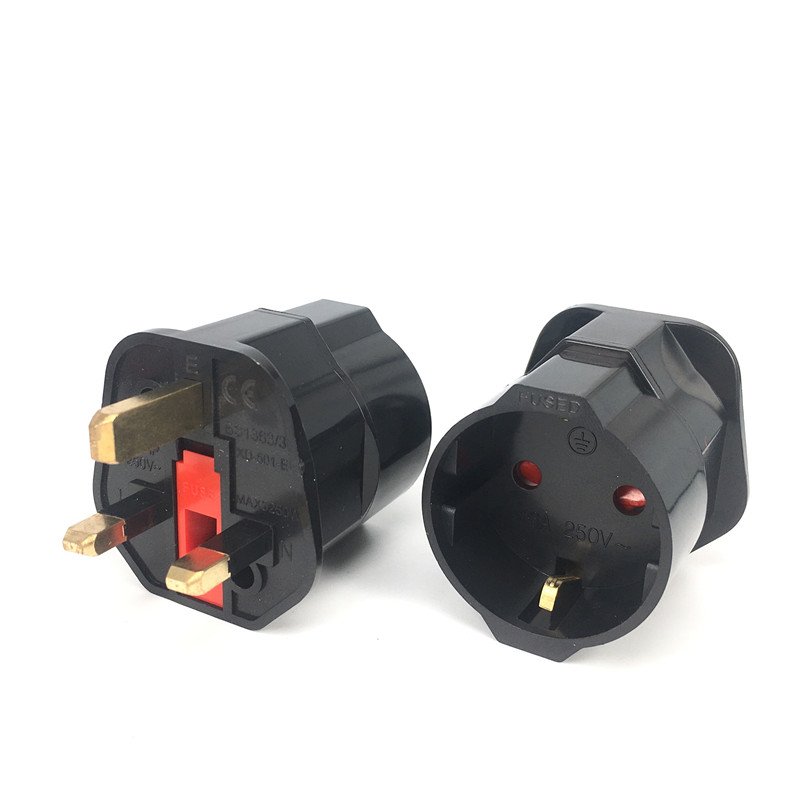EU France Paris 2 Pin to UK 3 Pin Plug 13A 250V AC Universal European Adapter Travel Converter European to England Connector