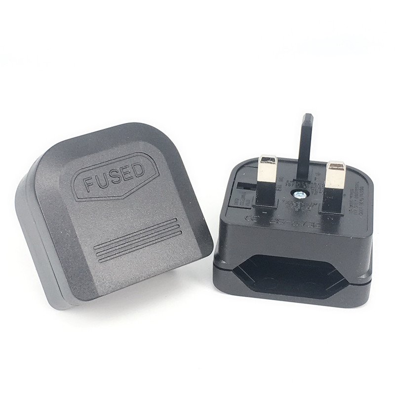 EU Euro to UK Plug Adapter VDE to BS fuse 3A 5A 13A BS733 2 Pins to 3 Pins England Travel Converter Plug Type-G Plug Top