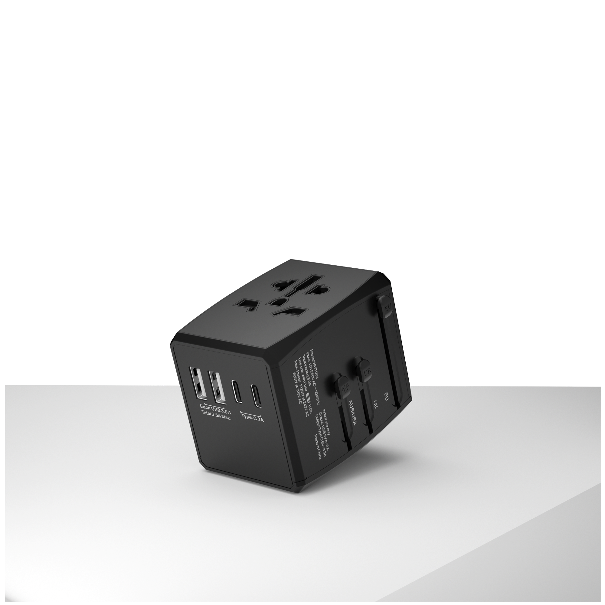 2024 Best selling Fast charging Plug by HHT-904 all in one International Plug Adapter with 2 USB QC and 2 PD Type-C