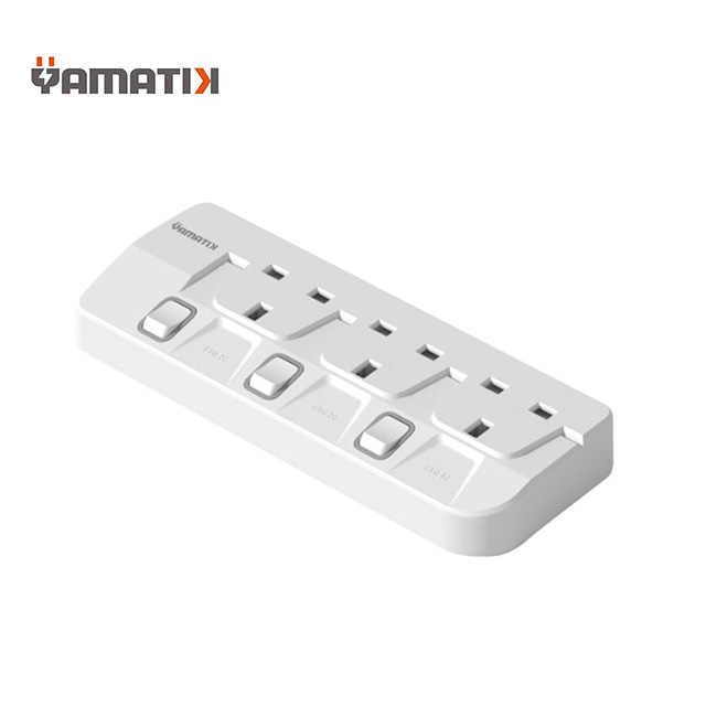 Wholesale 2500W Home Desk Power Strip Surge Protector 3-Way 2M Socket Switches UK Plug Standard 13A Rated Current 3 AC Outlets
