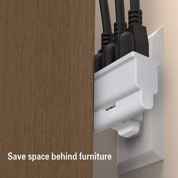3 Outlet Swivel Wall Adapter Grounded 180 Degree Electrical Plug Adapter 3 Prong Outlet Tap