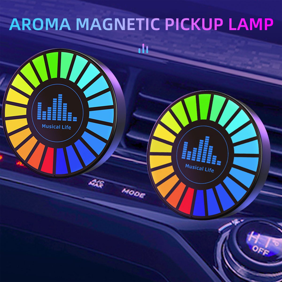 Car Music Rhythm Lamp RGB LED Strip Sound Control Voice Rhythm Atmosphere Light Plug-in style Fixation Clamp