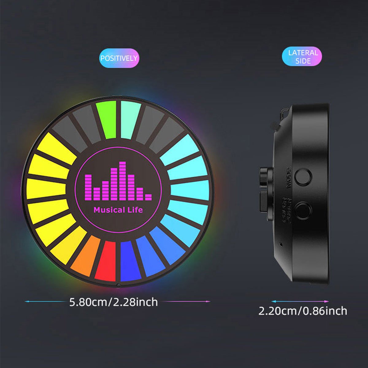 Car Music Rhythm Lamp RGB LED Strip Sound Control Voice Rhythm Atmosphere Light Plug-in style Fixation Clamp
